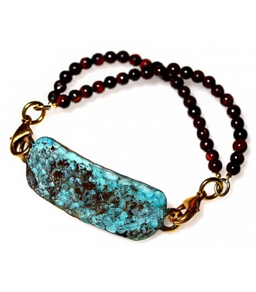 Verdigris Patina Hand Forged Brass Dimpled Rockband Bracelet