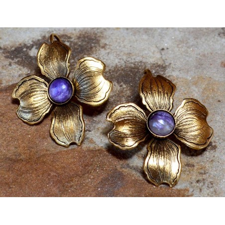 Antique Gold Dogwood Earrings