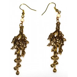 Antique Gold Brass Floral...