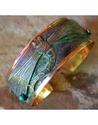 Dragonfly and Butterfly Wearable Art Cuff Bracelets by Elaine Coyne Ga