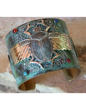 Ancient Egyptian Motif Wearable Art Cuff Bracelets designed by Elaine 