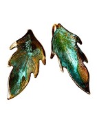 Leaves Earrings wearable art by Elaine Coyne