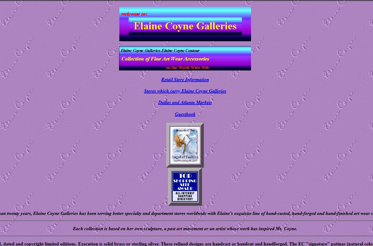 Elaine Coyne Galleries First website