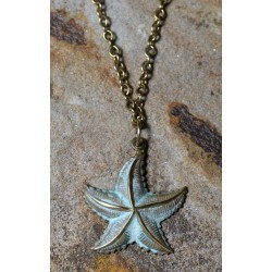 White Patina Brass Starfish Ankle Bracelet