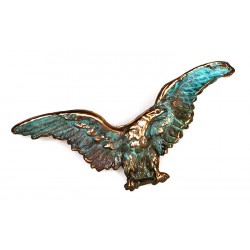 Verdigris Patina Solid Brass Large Eagle Pin