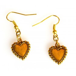 Antiqued Gold Brass Heart...